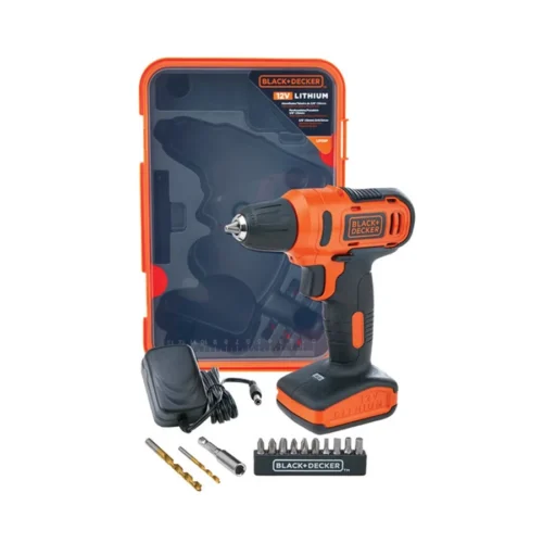 BLACK & DECKER LD12SP Cordless Driver Drill 12V Plus 13 Piece Accessories Box